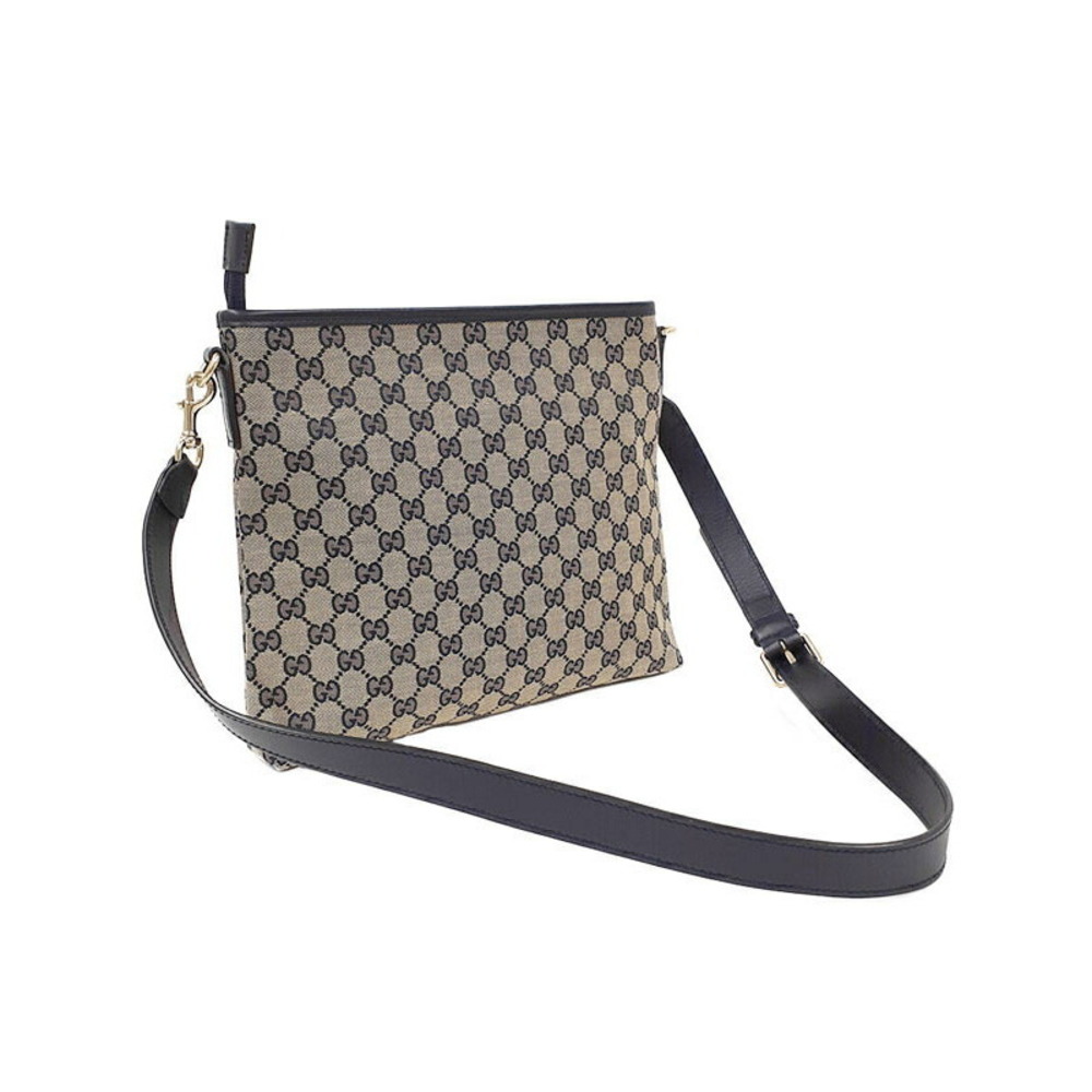 Gucci GG Bag Messenger Beige Canvas Blue Web